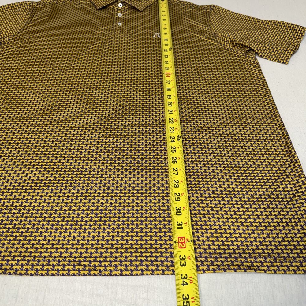 Rhoback LSU Gameday Collegiate Polo Mens Golf Shirt Tiger AOP Stretch 3XL NWOT - Picture 5 of 7